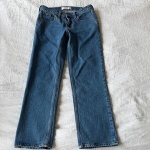 Abercrombie & Fitch Medium Blue Denim Jeans with Orange Stitching